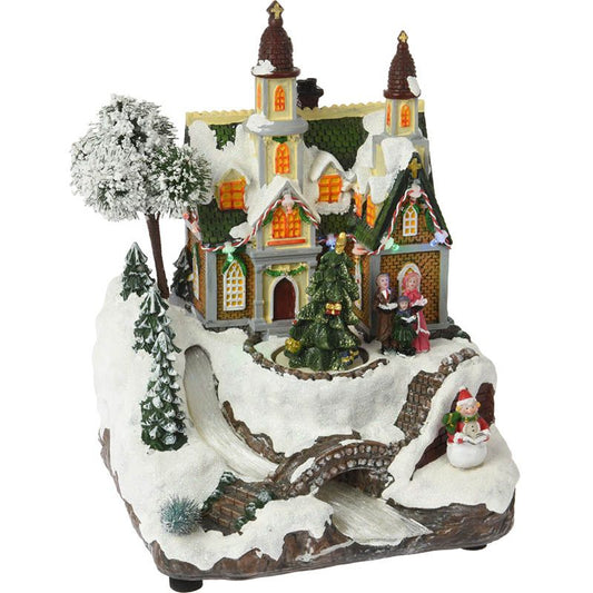 Kerstdorp - Met Rivier En Draaiende Kerstboom