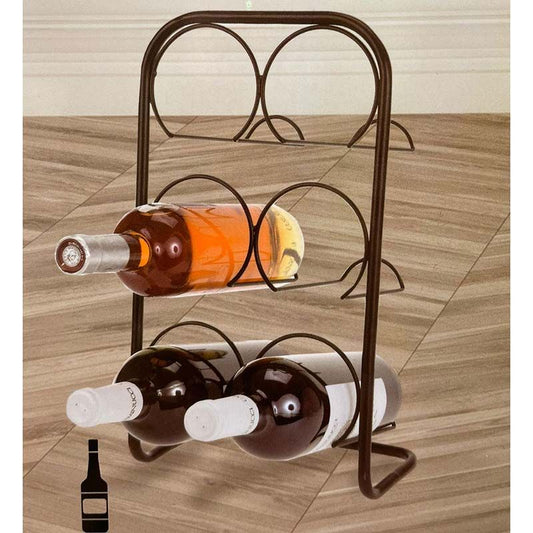 Home&Styling Metalen Wijnrek Voor 6 Flessen