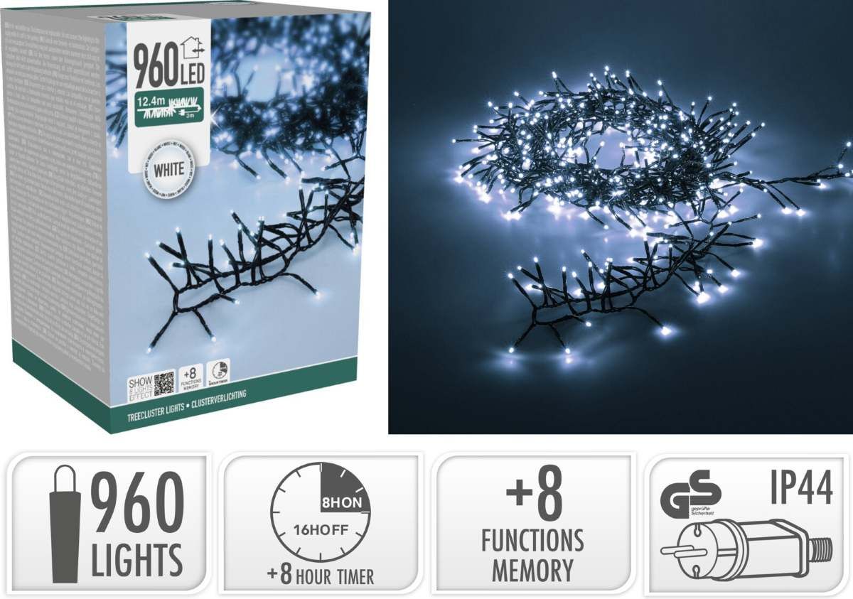 Treecluster Kerstboomverlichting - 960Led - Wit