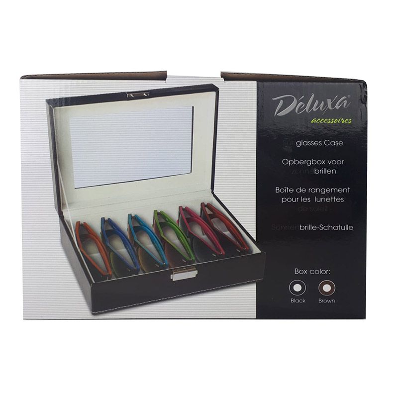 Deluxa Brillen Opbergdoos Voor 6 Brillen - Lederlook