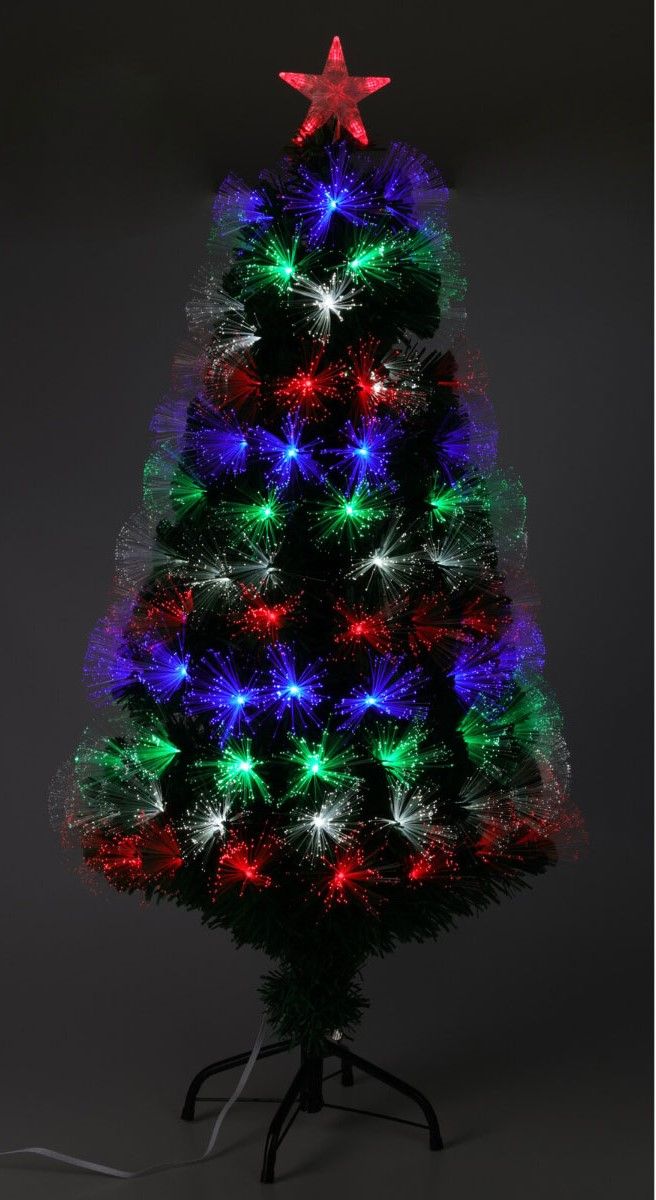 Kerstboom Met Verlichting - Fiber Optic - 120 Cm - Multicolor