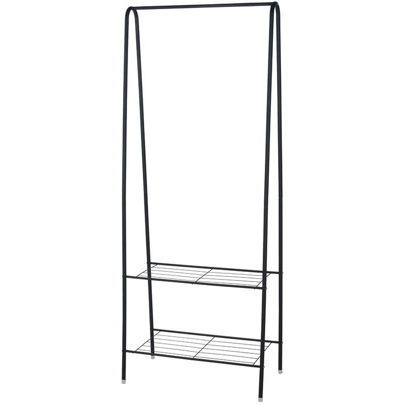 Kledingrek Met Schoenenrek - Metaal - Zwart - 152 Cm Hoog - 61 Cm Breed