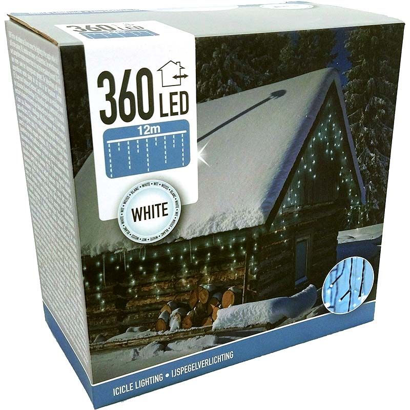 Ijspegel Verlichting - 360 Led's -12 Meter - Wit