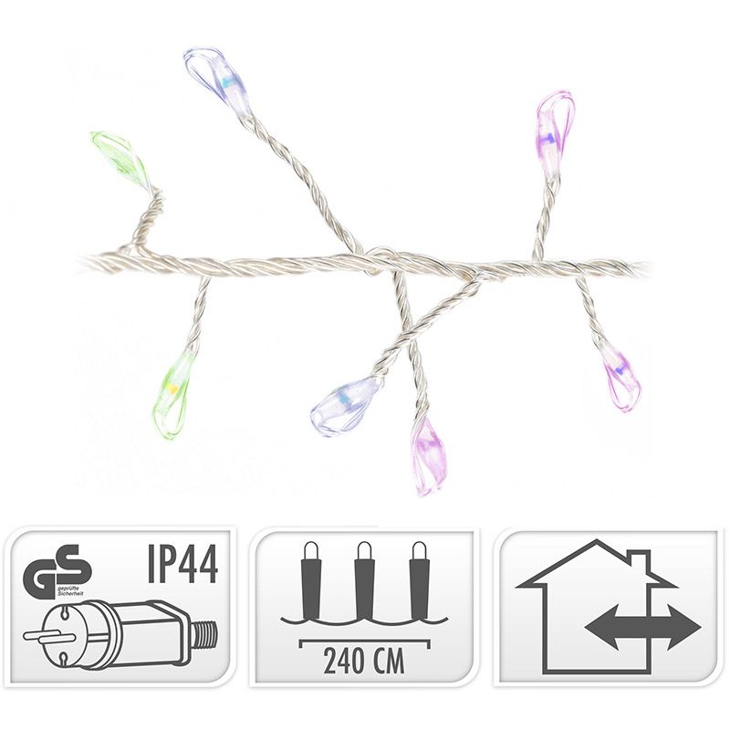 Zilverdraad - Cluster - 240Led - Multicolor