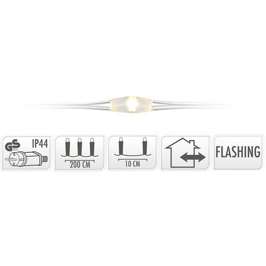 Cascadeverlichting Met Vuurvliegjeseffect - 200 Led - Warm Wit