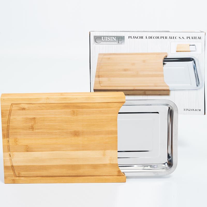 Cuisine Performance Bamboe Snijplank Met Rvs Opvangschaal