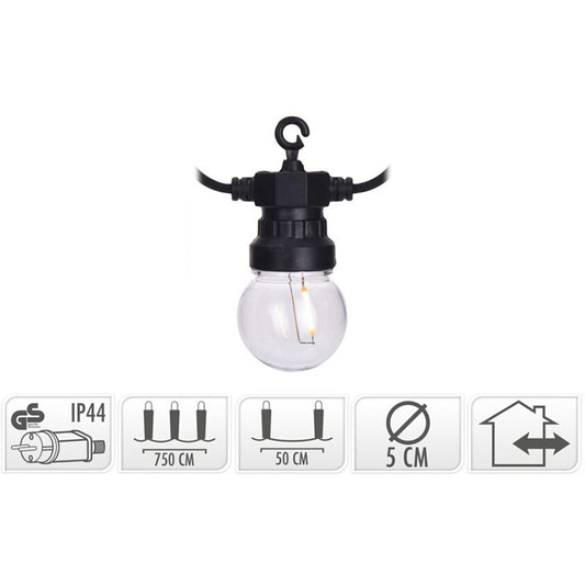 Lichtsnoer Met 10 Led Filament Lampen - Voor Buiten