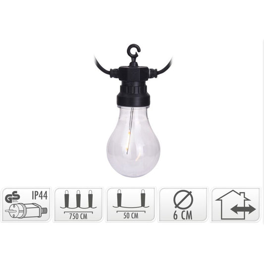 Lichtsnoer Met 10 Led Filament - Diameter 6Cm