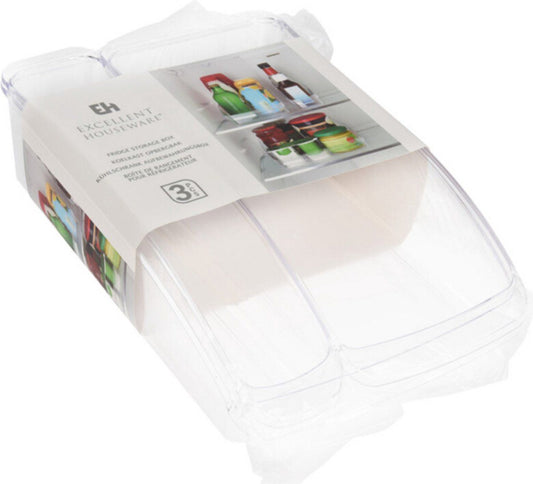 Excellent Houseware Koelkast Opbergbakken - Set Van 3 Stuks