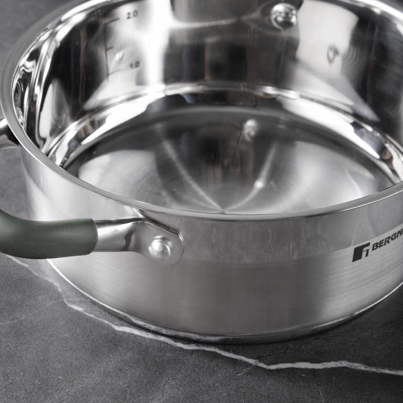 Bergner Midnight Rvs Kookpan Met Deksel - Inductie - 20Cm - 2.3L