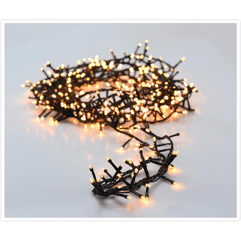 Micro Cluster 200 Led - 4M - Extra Warm Wit - Batterij - Lichtfuncties - Geheugen - Timer