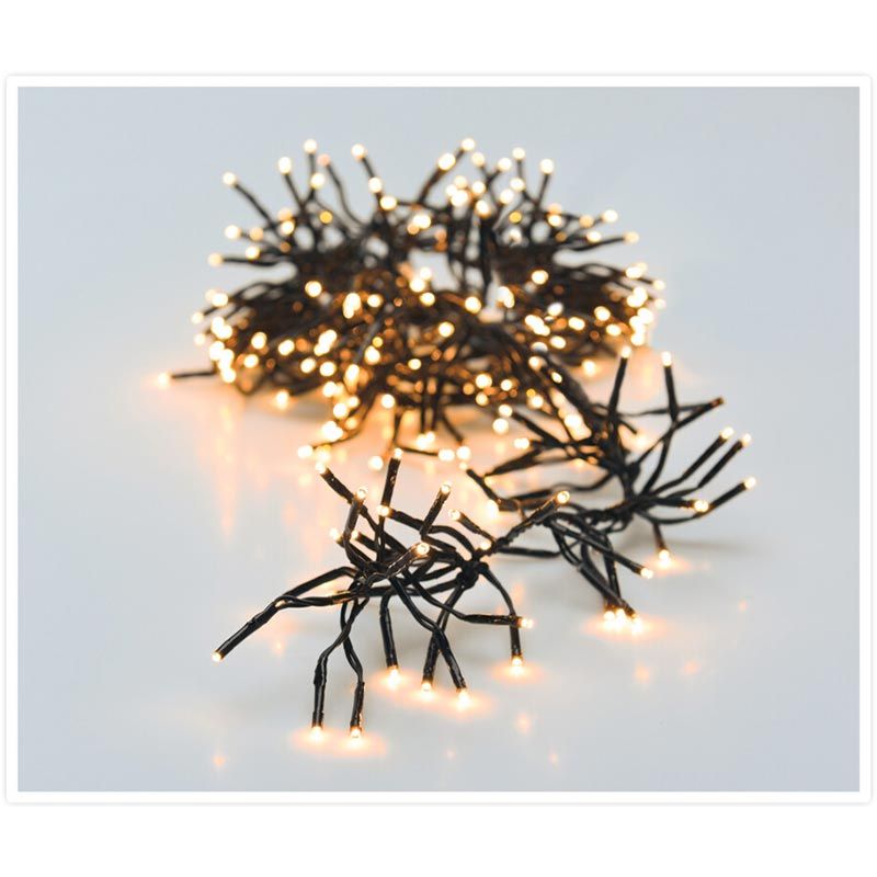 Clusterverlichting 192 Led - 1.4M - Warm Wit - Batterij - Lichtfuncties - Geheugen - Timer