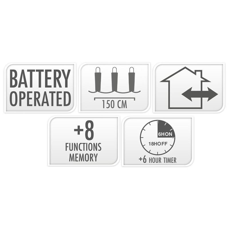 Clusterverlichting 192 Led - 1.4M - Two Tone Adorable - Batterij - Lichtfuncties - Geheugen - Timer