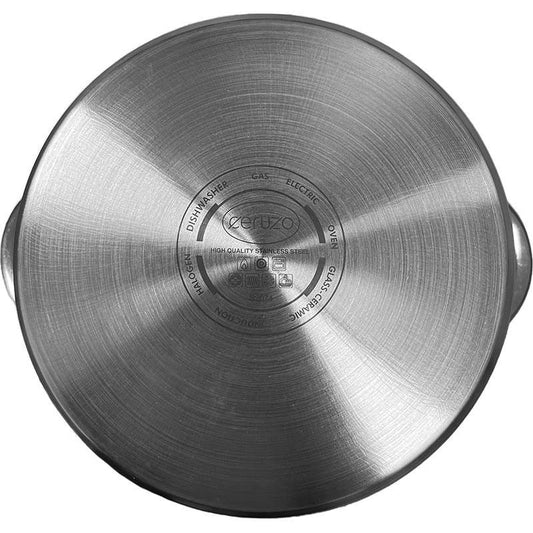 Ceruzo Kookpan - Rvs - Ø 24 Cm - H 14.5 Cm - 6.3 L - Alle Warmtebronnen