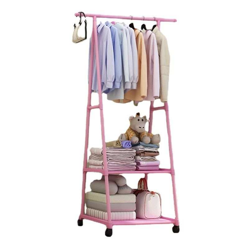 Kledingrek Met Leggers - Metaal - Verrijdbaar - Pink - 85X42X160 Cm