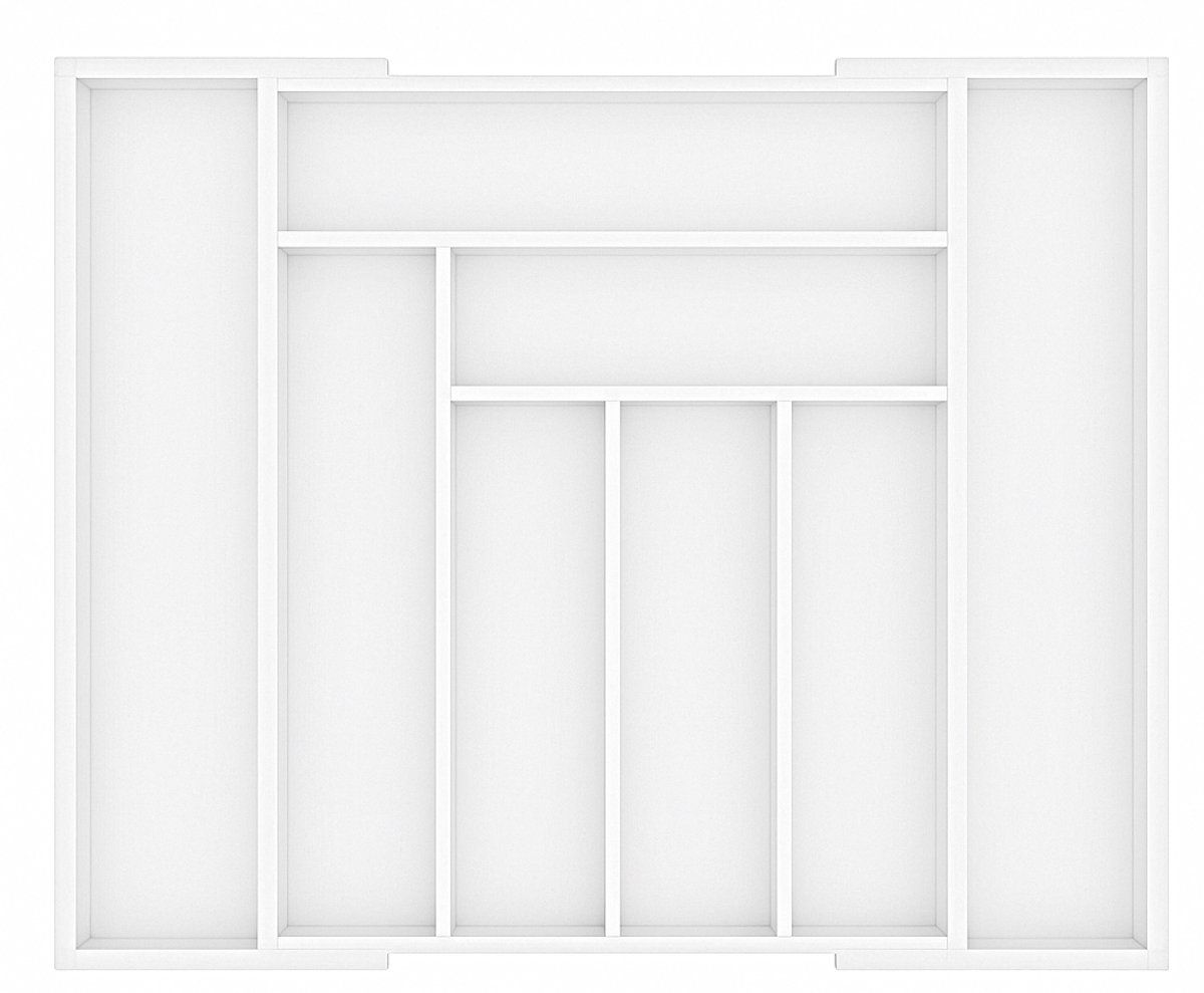 Ceruzo Bestekbak Hout Uitschuifbaar - 33-52 X 43 X 5 Cm - Wit