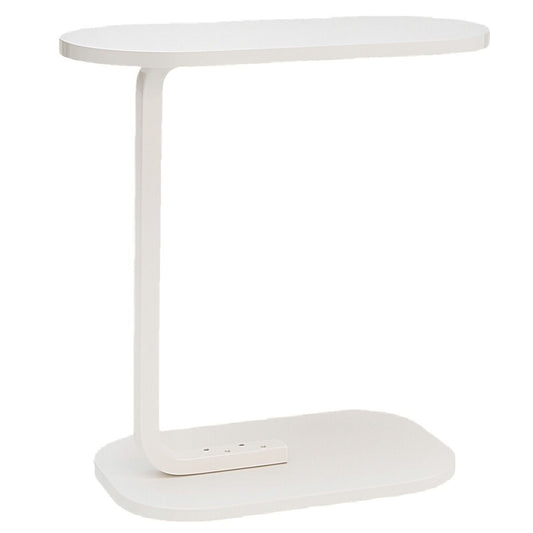 Ceruzo Bijzettafel - Wit - Banktafel - Metaal Met Hout - 45X28X60 Cm