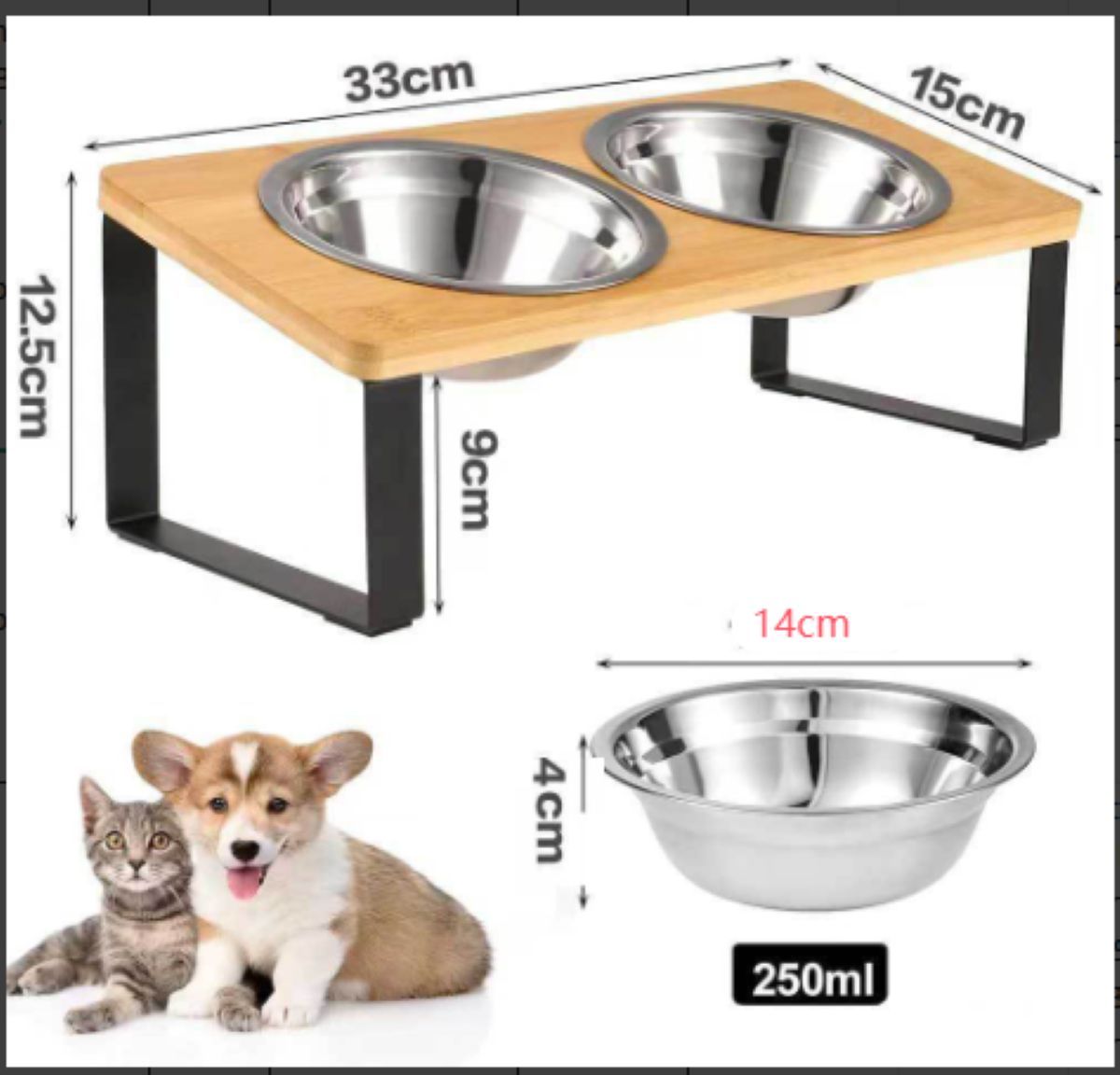 Ceruzo Dubbele Voerbak Voor Huisdieren