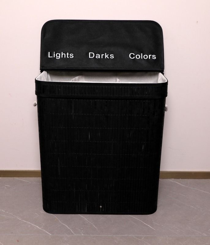 Ceruzo Wasmand Met 3 Vakken - Wassorteerder - Zwart