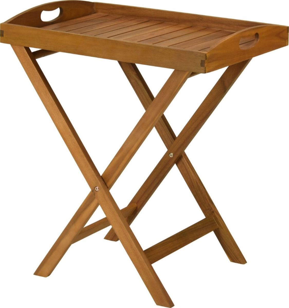Dienbladtafel Acacia - Opvouwbare Bijzettafel - Butlertray Opklapbaar