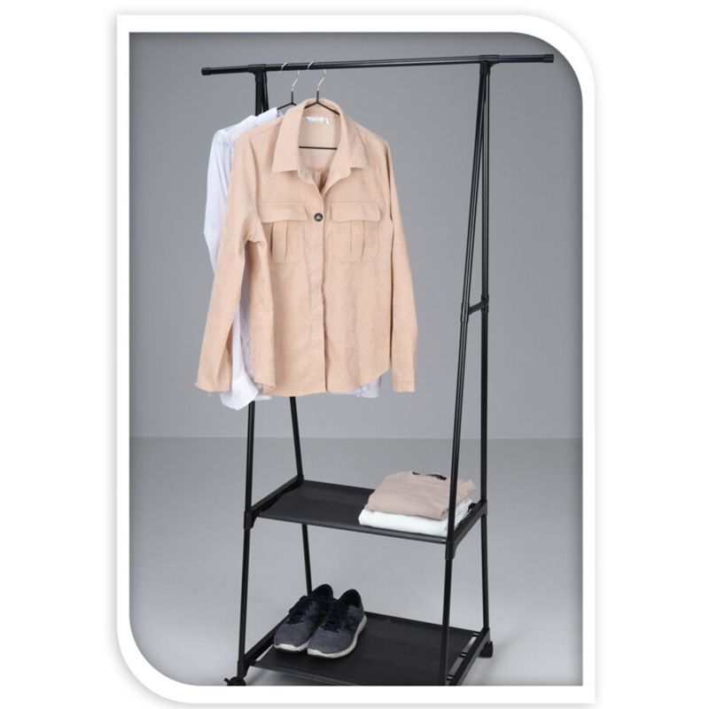 Kledingrek Met 2 Planken - Zwart