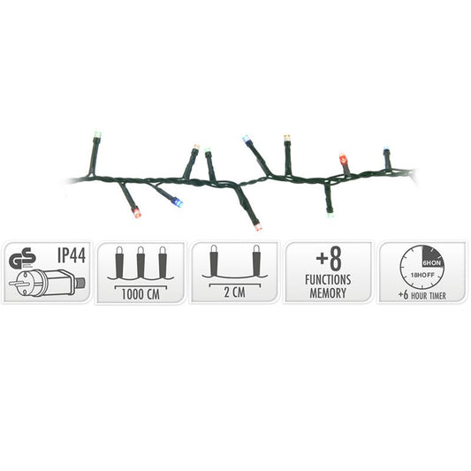 Micro Cluster Met Haspel - 500 Led - 10 Meter - Met Timer - Multicolor