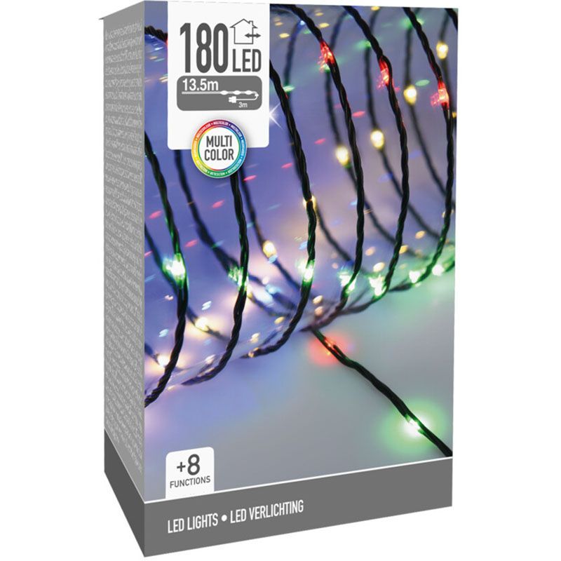 Led Verlichting 180 Led - 13.5 Meter - Multicolor - Voor Binnen En Buiten - 8 Lichtfuncties - Soft Wire