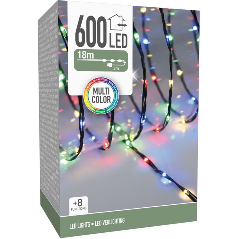 Led Verlichting 600 Led - 18 Meter - Multicolor - Voor Binnen En Buiten - 8 Lichtfuncties - Soft Wire
