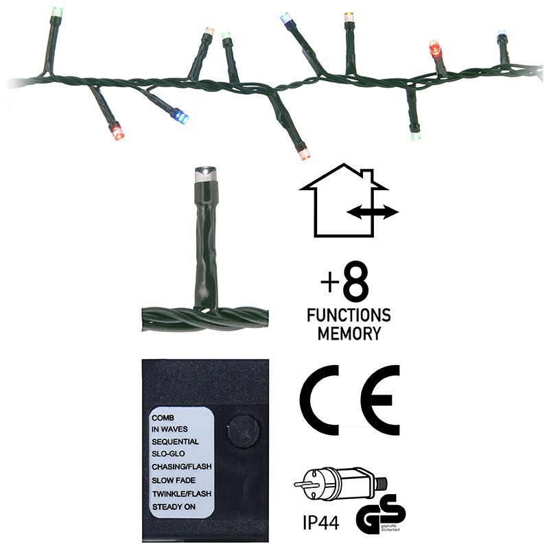 Micro Cluster - 560 Led's -11 Meter - Multicolor - 8 Functies + Geheugen