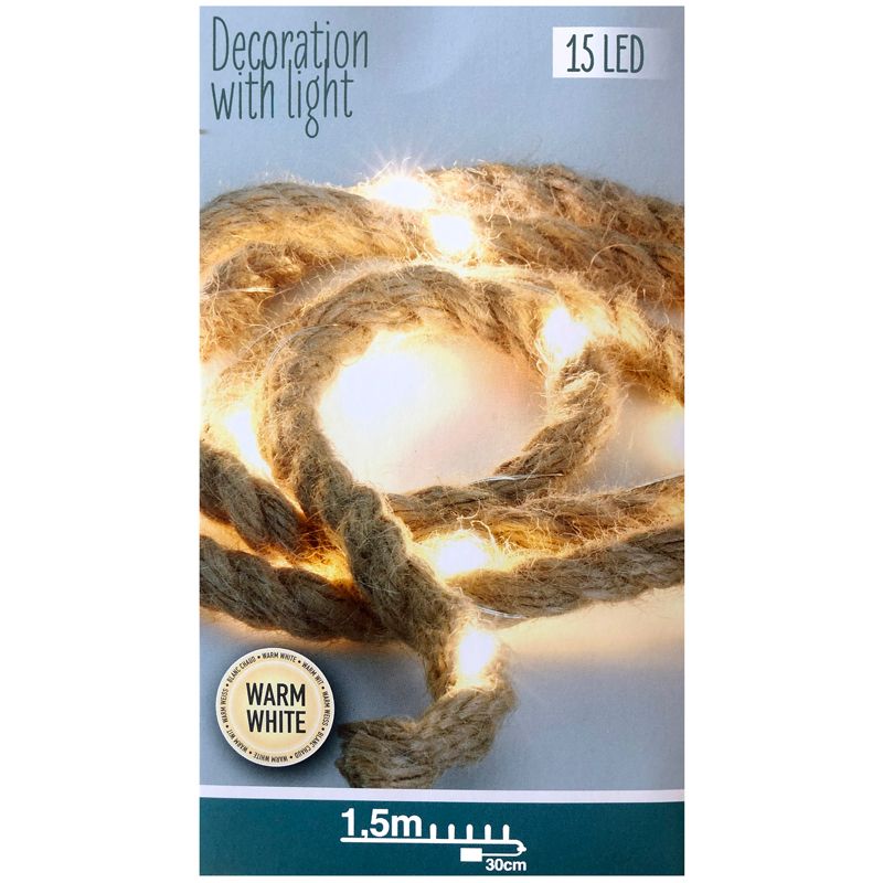 Jute Touw Met Ledverlichting - 1.50 Meter