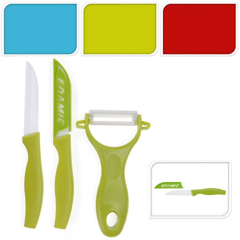 Excellent Houseware Keramische Schilmessen - Rood