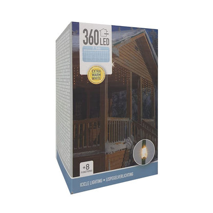 Ijspegel Lichtgordijn - 7.10 Meter - 360 Led's - Extra Warm Wit - Soft Wire
