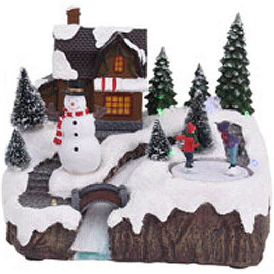 Kersthuisje Met Led Verlichting En Beweging - Op Batterijen