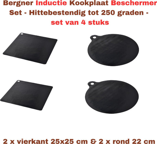Bergner Inductie Beschermer Set - Hittebestendig Tot 250 Graden - Set Van 4 Stuks