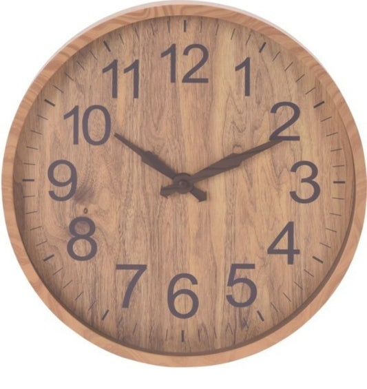 Wandklok - Lichtbruin - Houtlook - 30Cm
