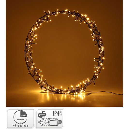 Kerstkrans Op Standaard - 200 Led - 40 Cm - Warm Wit - Timer