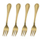 Excellent Houseware Gebaksvorkjes - 4 Stuks - Goudkleurig