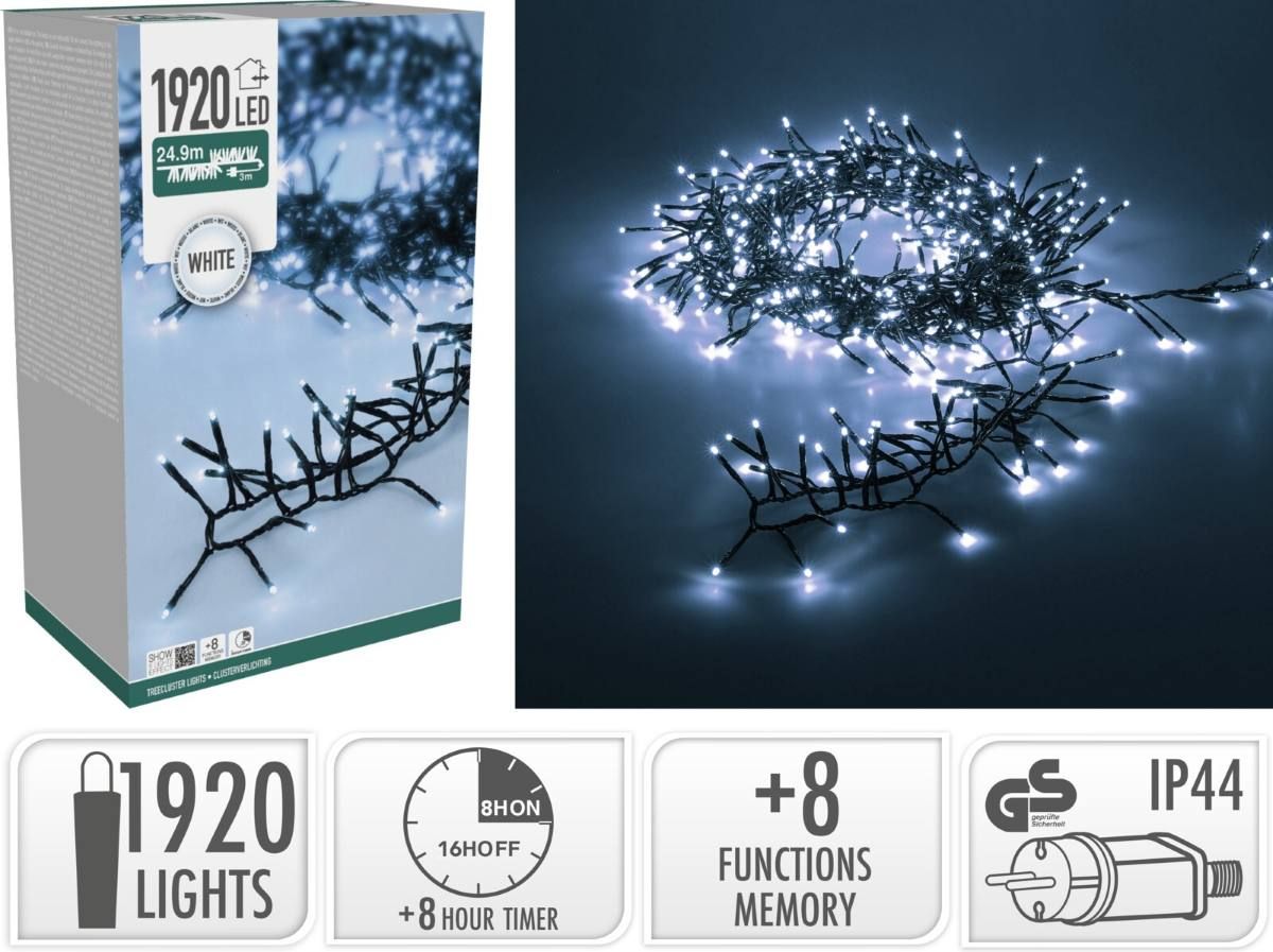 Treecluster Kerstboomverlichting - 1920Led - Wit