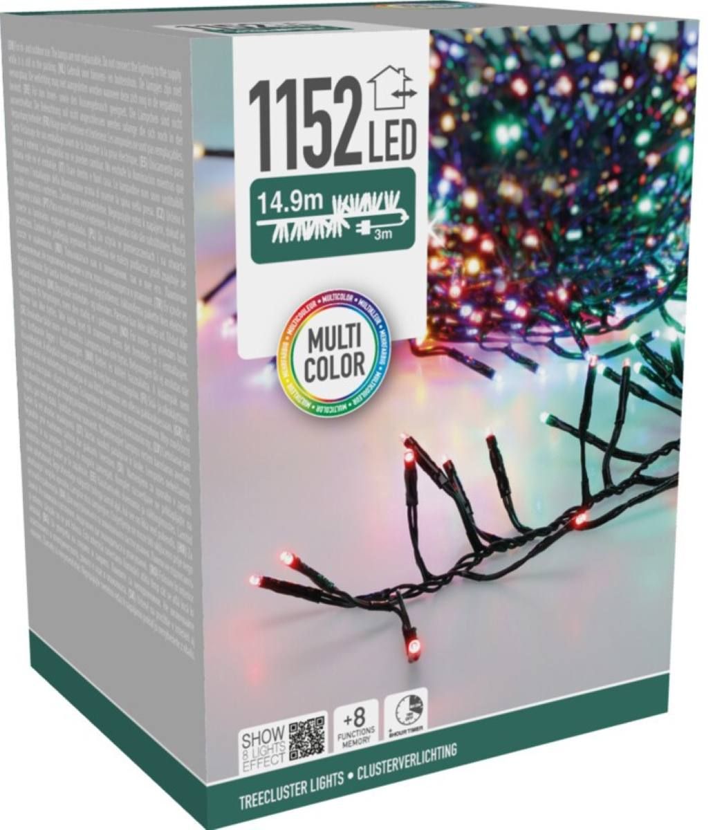 Treecluster Kerstboomverlichting - 1152Led - Multicolor