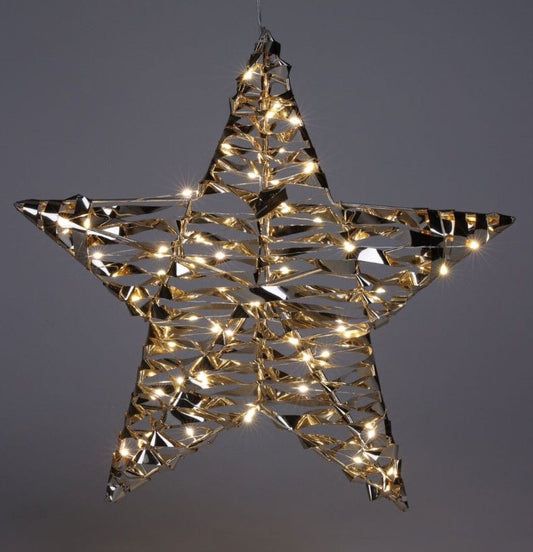 Verlichte Kerstster - Goud - 40 Cm - 60 Led