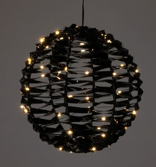 Verlichte Bal - Zwart - 25 Cm - 60 Led