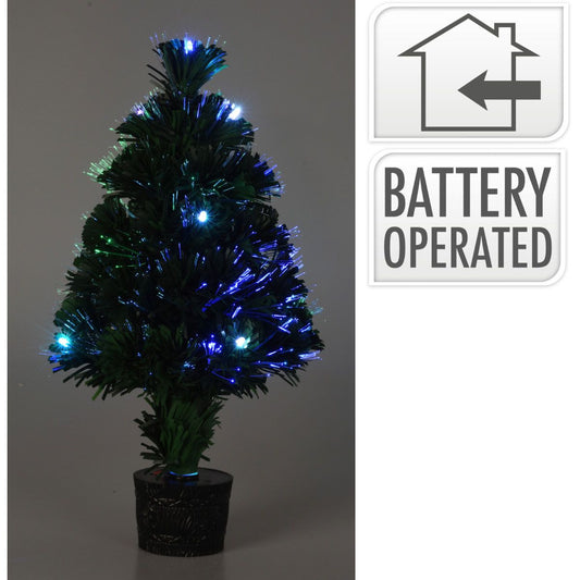 Kerstboom Met Verlichting - Fiber Optic - 45 Cm - Multicolor