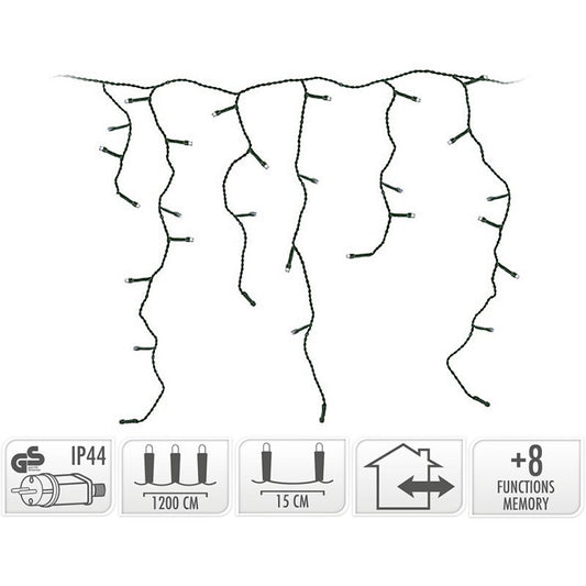 Ijspegel Verlichting - 360 Led - 12 Meter - Warm Wit - 8 Lichtfuncties + Geheugen