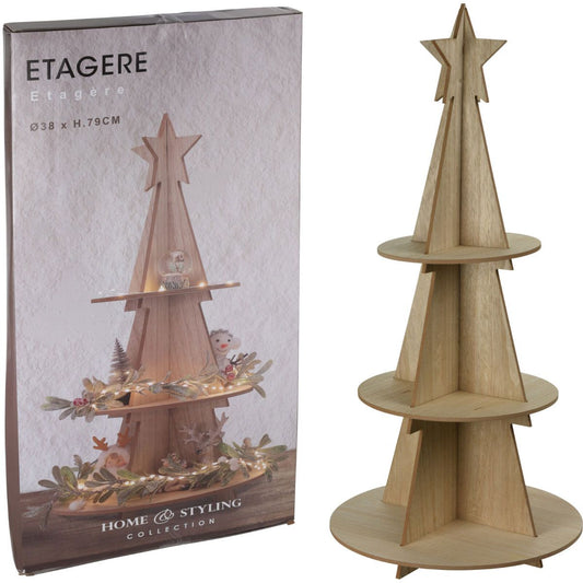 Kerst Etagere Hout - 79 Cm