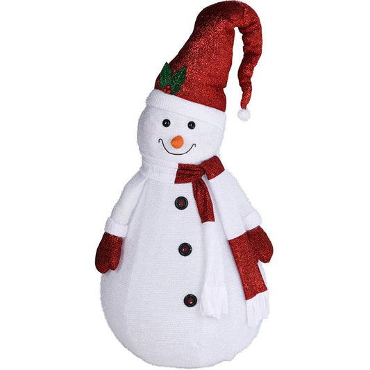 Happy Snowman Xxl - 140Cm - Met Led Lampjes - Met Timer - Geschikt Voor Buiten