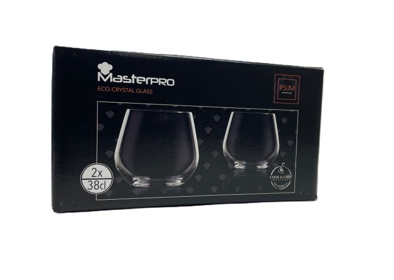 Bergner Masterpro Waterglazen 380Ml - Kristalglas - 2 Stuks