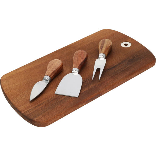 Kaasplank Met 3 Kaasmessen - Acaciahout