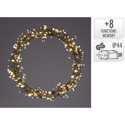 Ceruzo Kerstring Met Verlichting - 400 Led - Ø48 Cm - Warm Wit - 8 Lichtfuncties - Voor Binnen En Buiten
