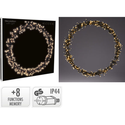 Ceruzo Kerstring Met Verlichting - 500 Led - Ø58 Cm - Warm Wit - 8 Lichtfuncties - Voor Binnen En Buiten