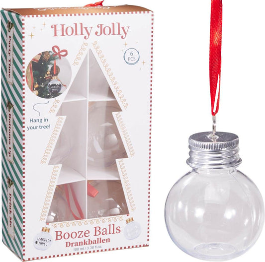 Vulbare Drankballen - 6X Kerstballen Shotglaasjes